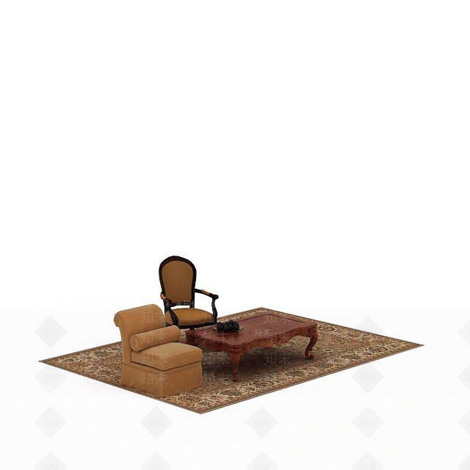 现代双人沙发3D模型下载【ID:1196767228】