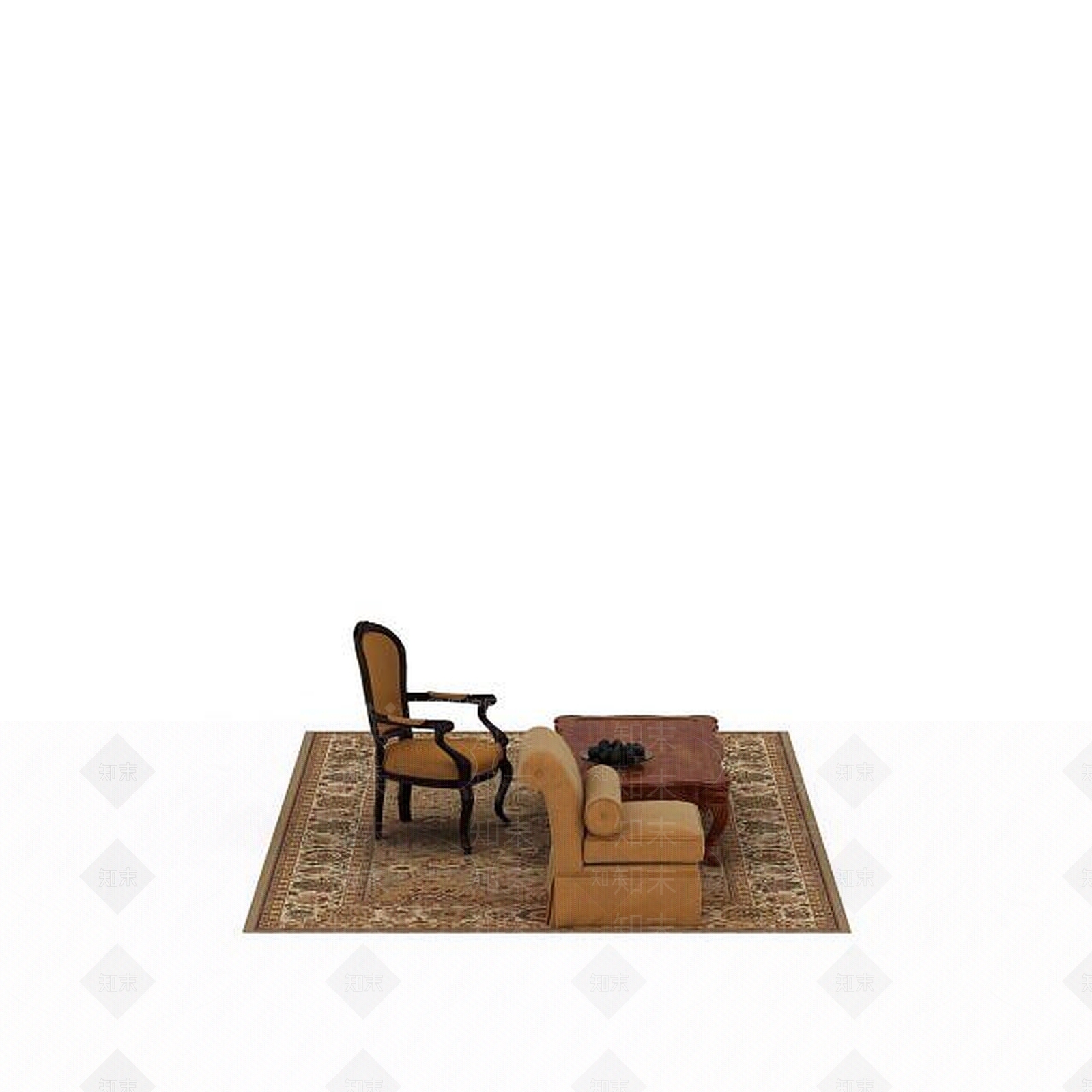 现代双人沙发3D模型下载【ID:1196767228】