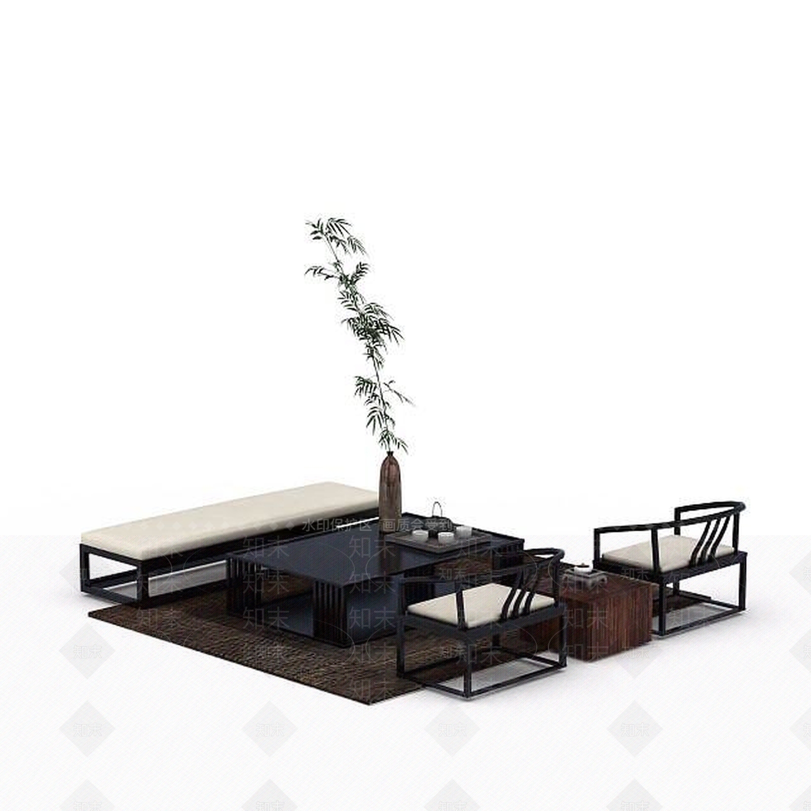 现代书桌椅3D模型下载【ID:1196768125】