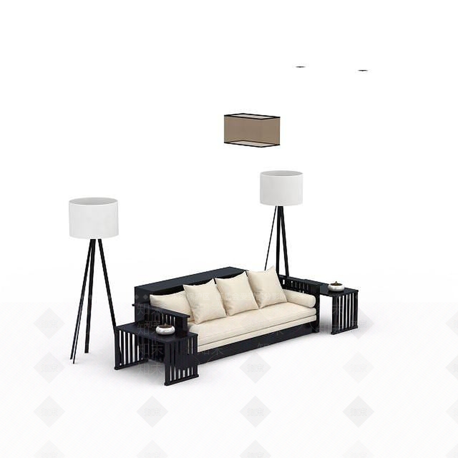 现代双人沙发3D模型下载【ID:1196768394】