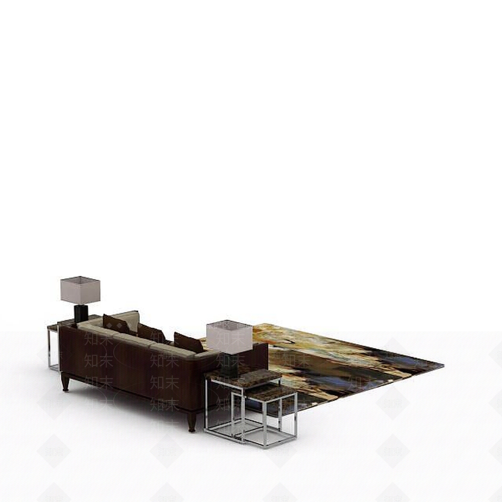 现代双人沙发3D模型下载【ID:1196768305】