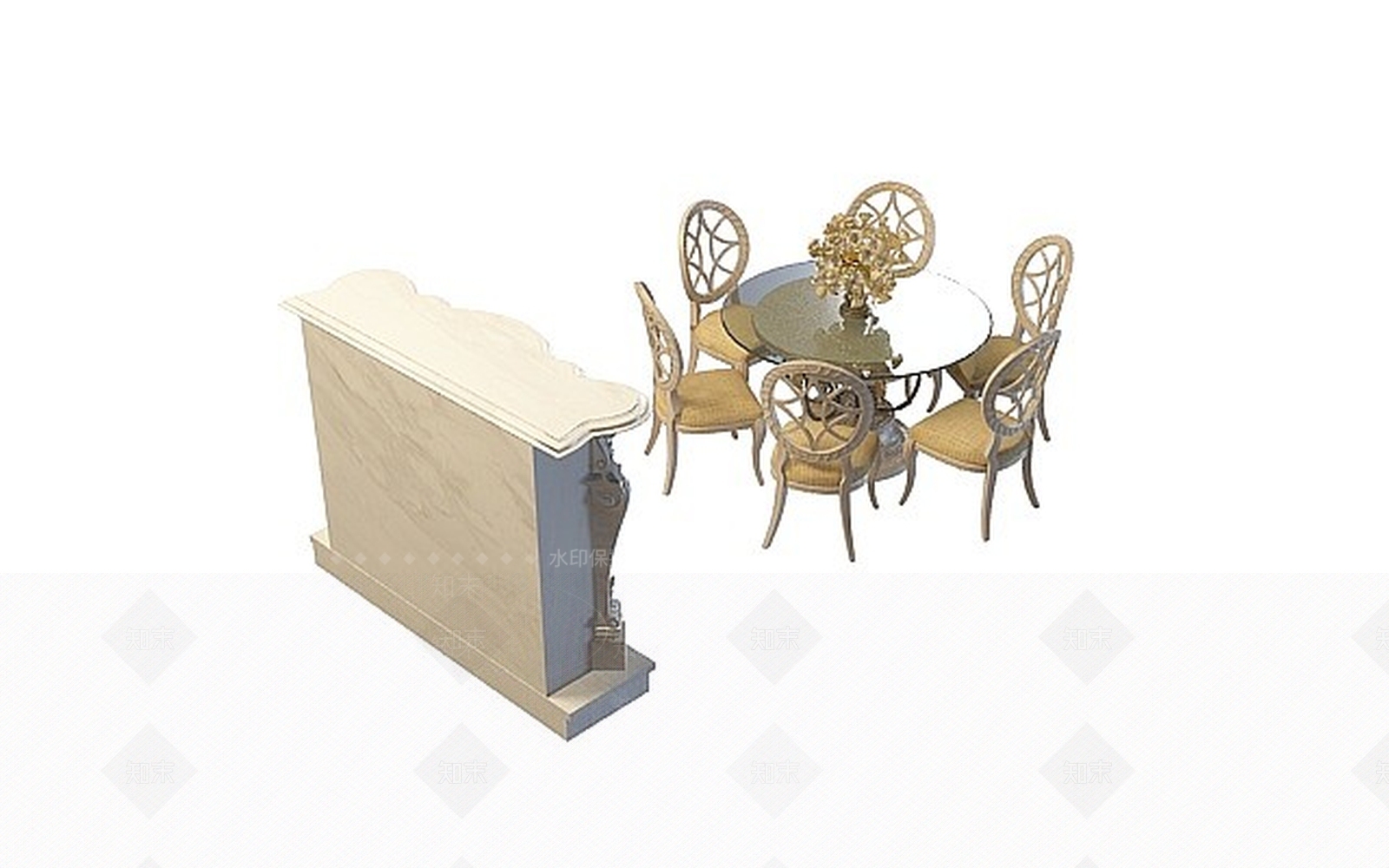 现代书桌椅3D模型下载【ID:1196768666】