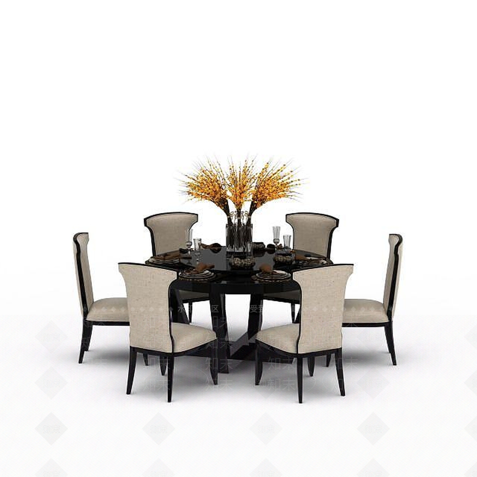 现代书桌椅3D模型下载【ID:1196770656】