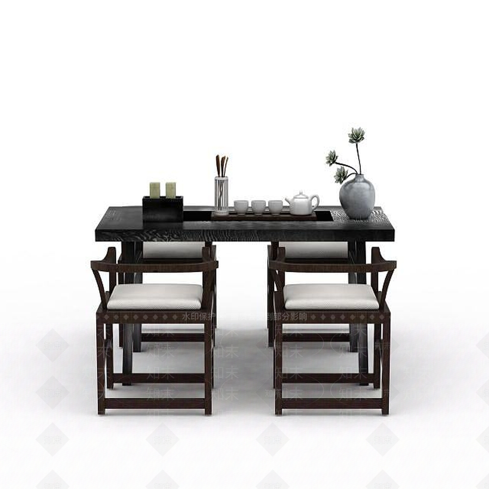 现代书桌椅3D模型下载【ID:1196772474】