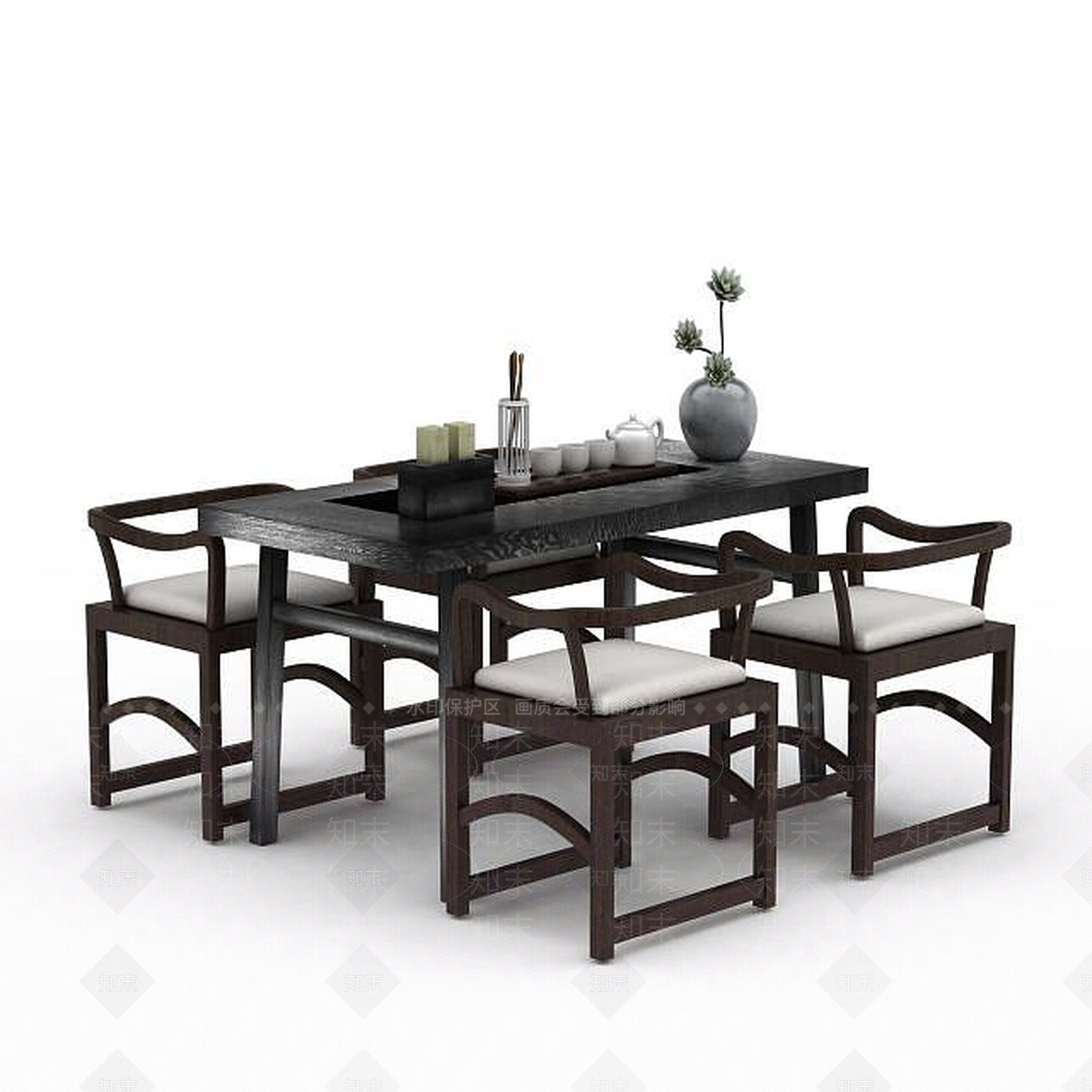 现代书桌椅3D模型下载【ID:1196772474】