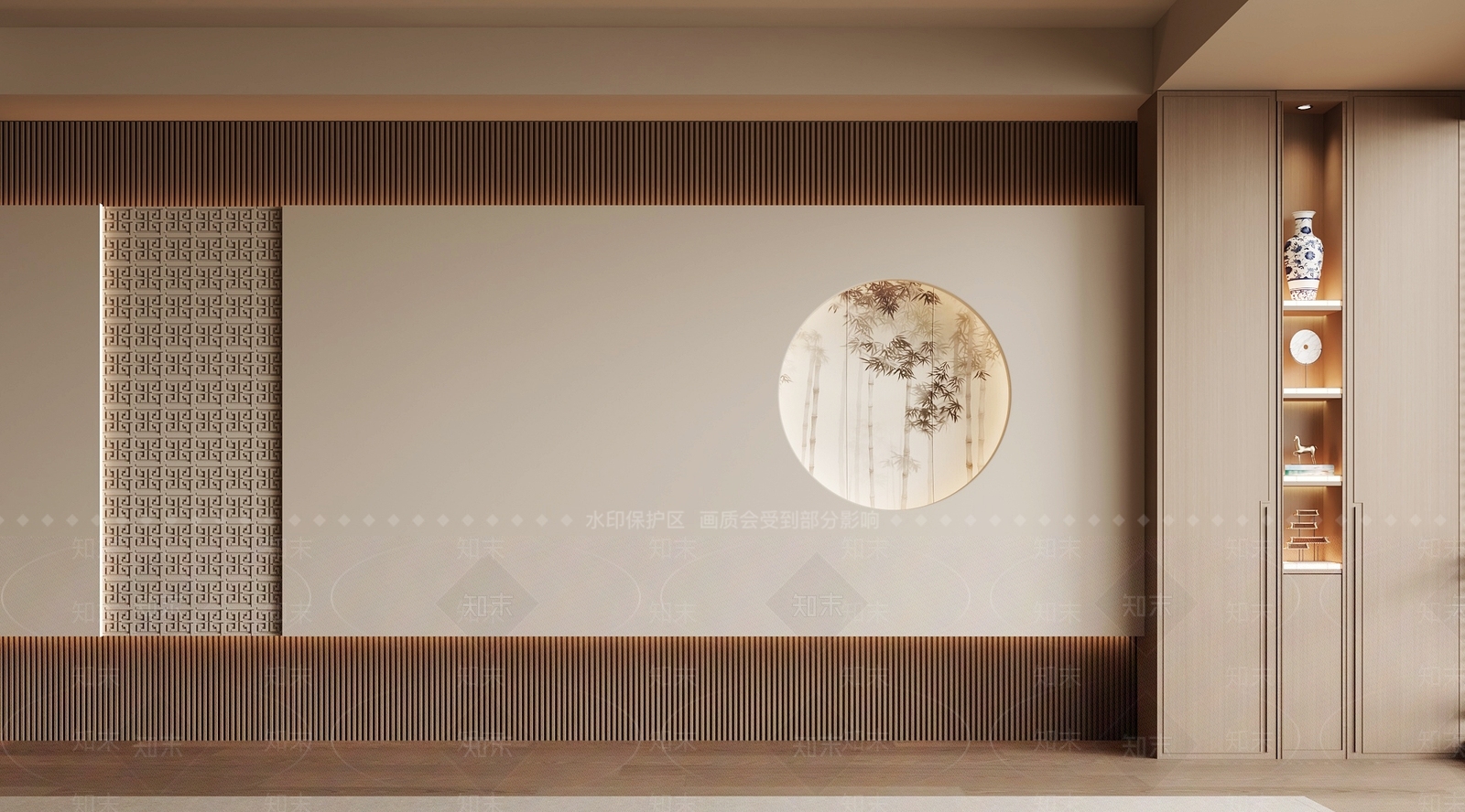 新中式沙发背景墙3D模型下载【ID:1196773198】