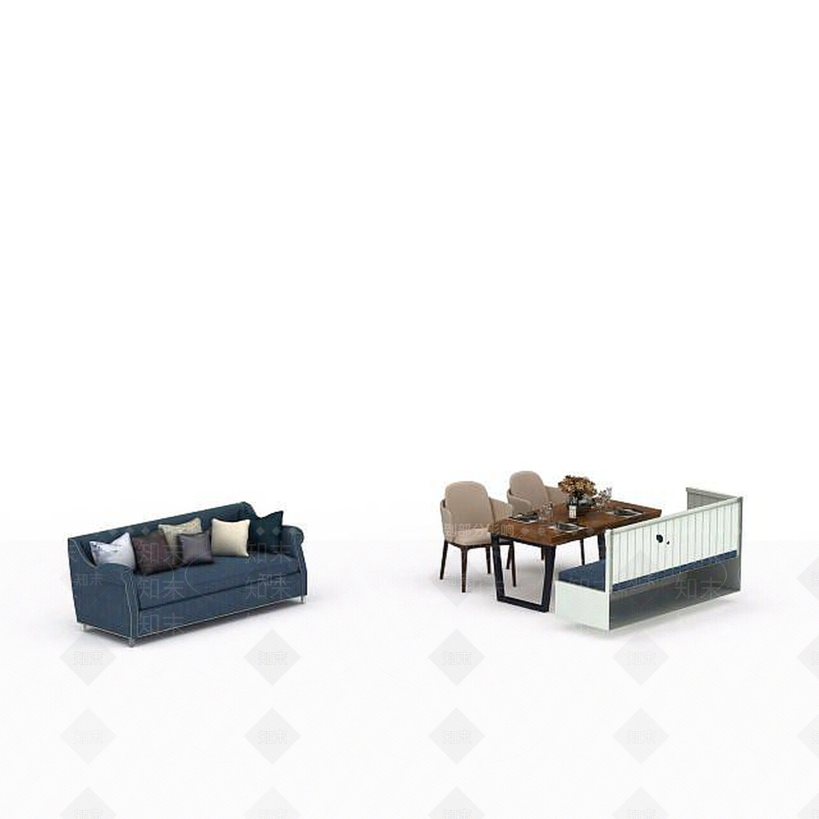 现代沙发组合3D模型下载【ID:1196773238】