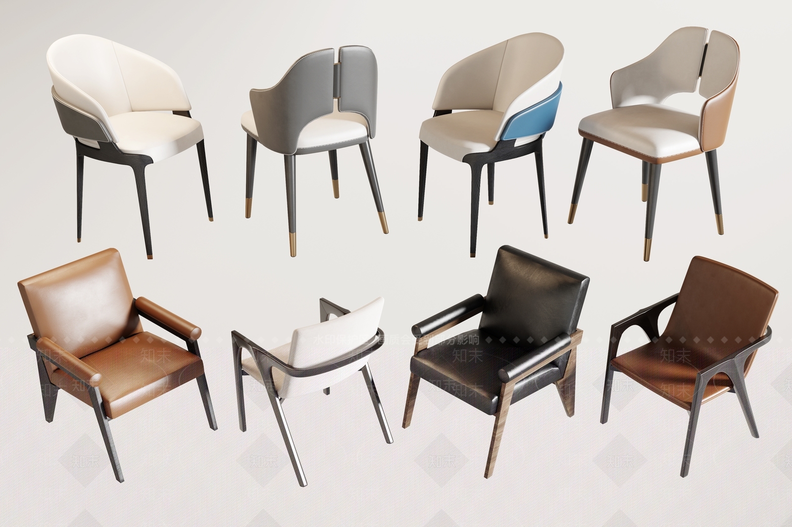 现代餐椅3D模型下载【ID:1196775646】