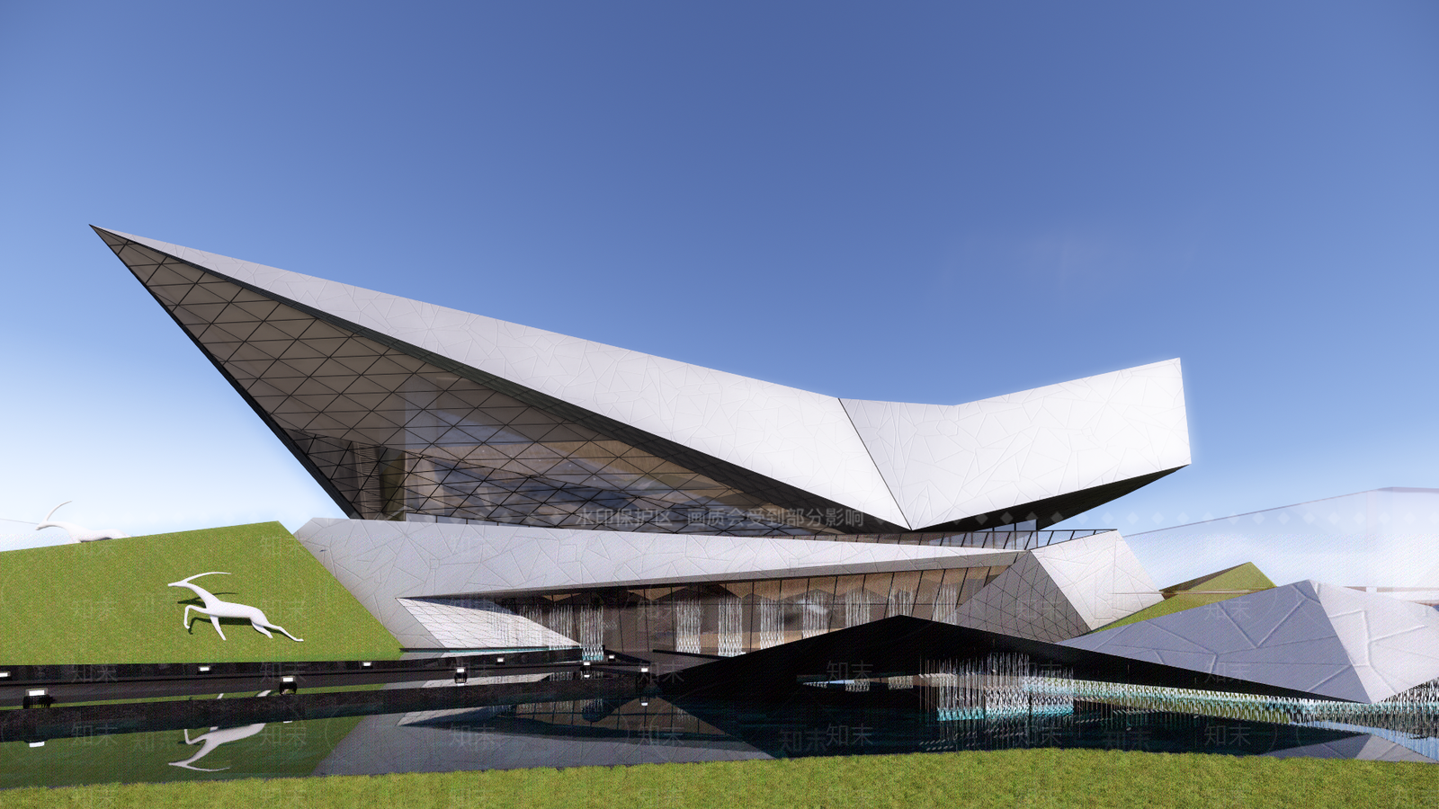 现代售楼处建筑SU模型下载【ID:1196777576】