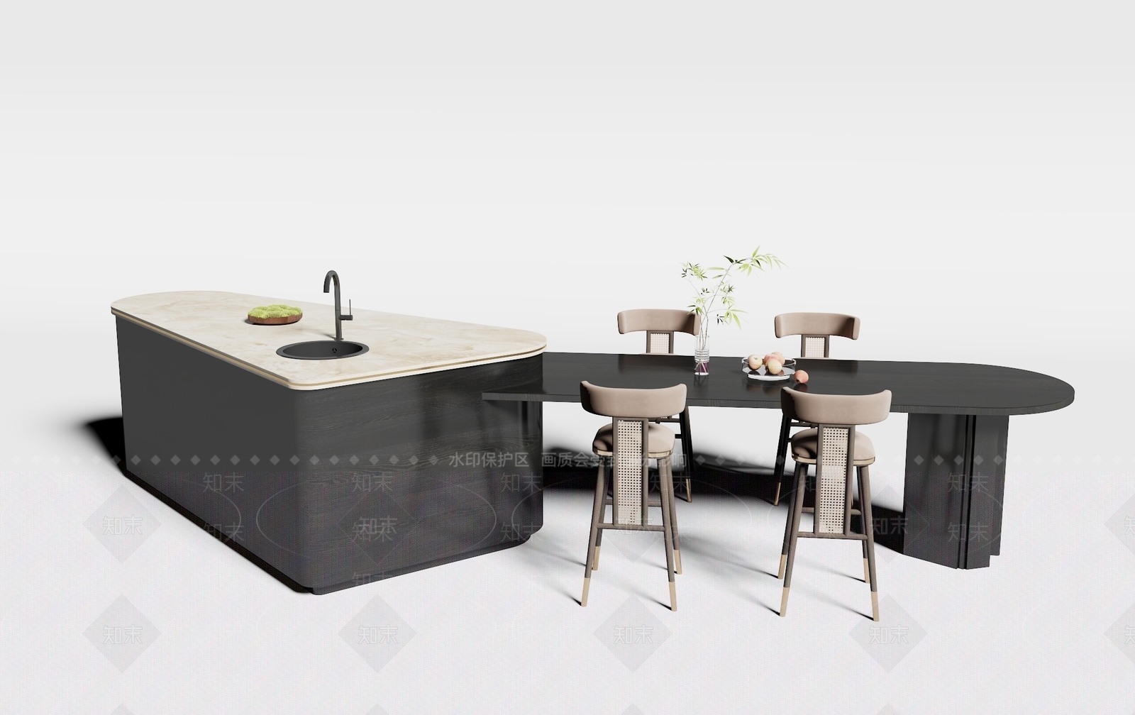 现代吧台3D模型下载【ID:1196777970】