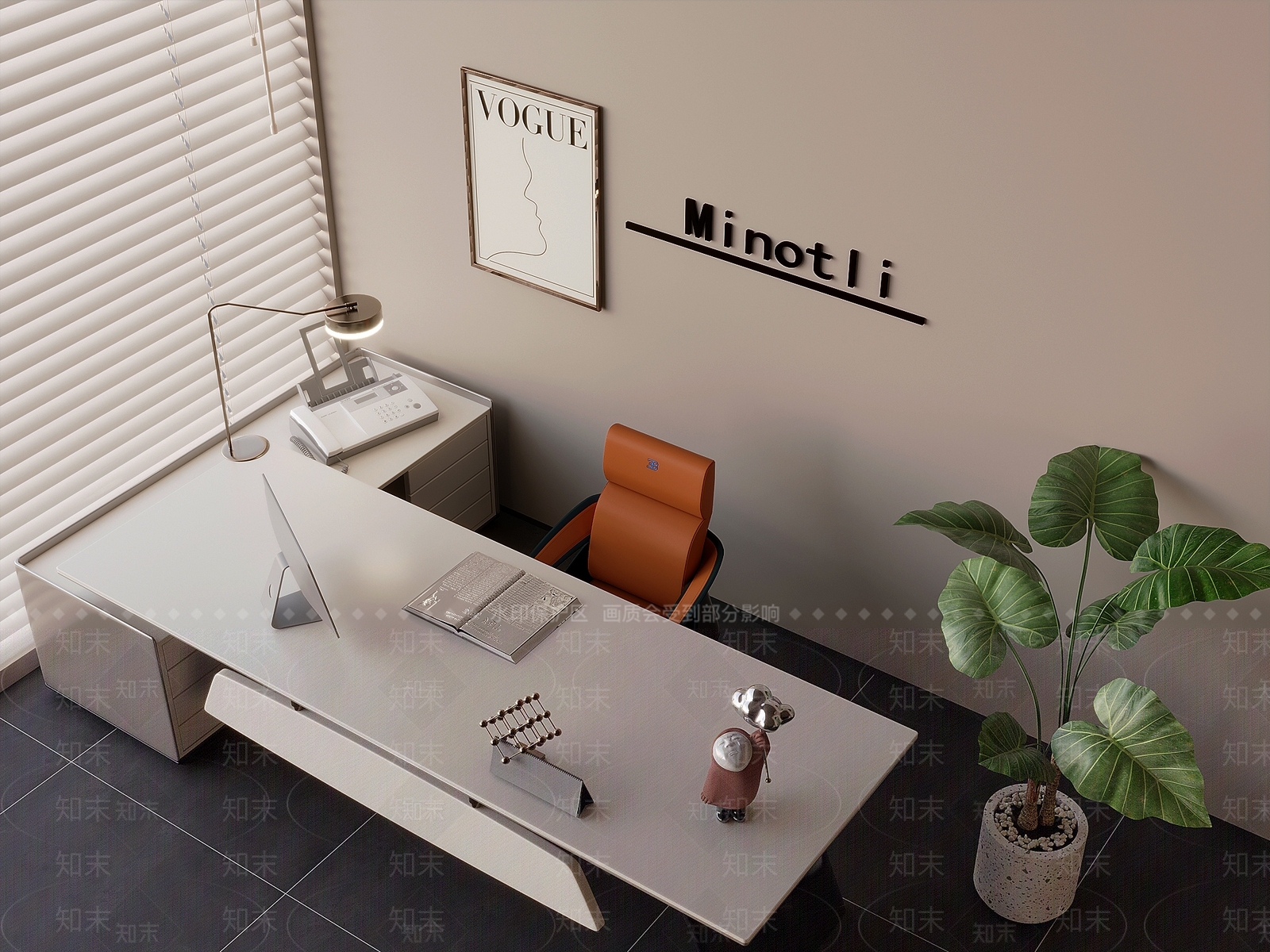 北欧办公桌椅3D模型下载【ID:1196779531】