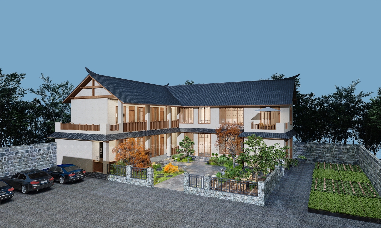 新中式禅意其他住宅外观3D模型下载【ID:1196781349】