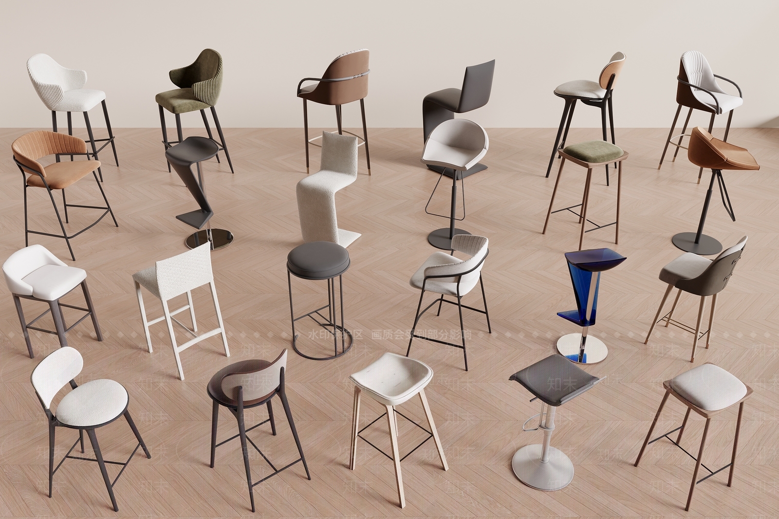 现代吧椅3D模型下载【ID:1196783719】