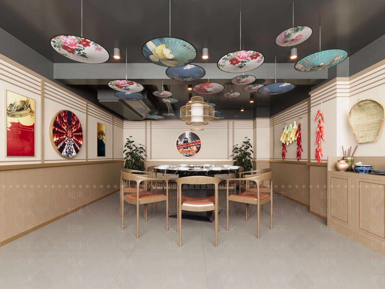 新中式包厢SU模型下载【ID:1196786080】