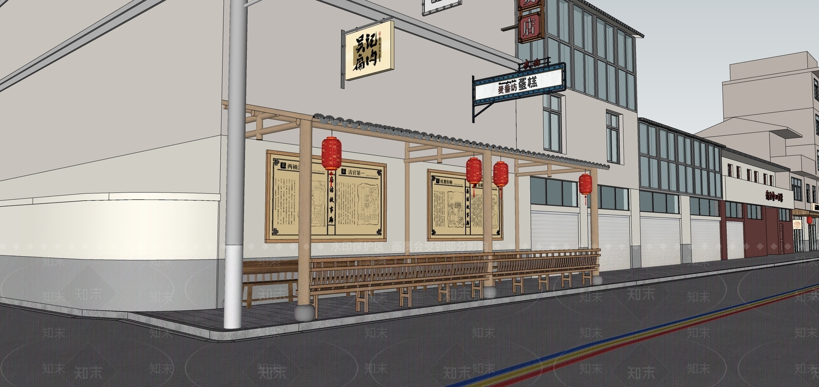 新中式古建筑SU模型下载【ID:1196785759】