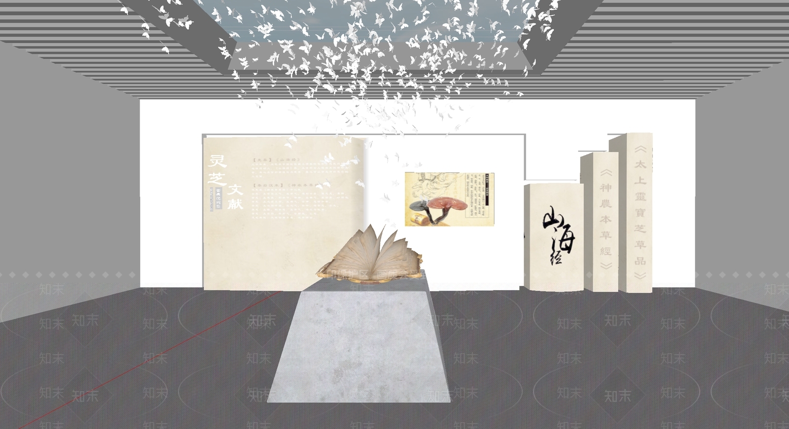 现代民俗展厅SU模型下载【ID:1196786662】