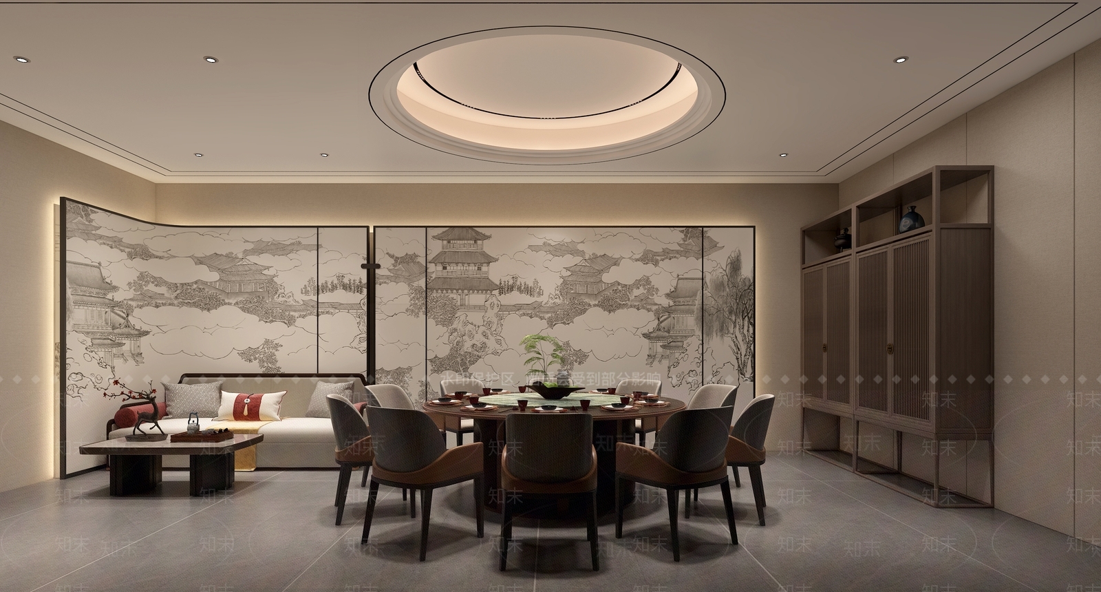 新中式中式包厢3D模型下载【ID:1196787855】