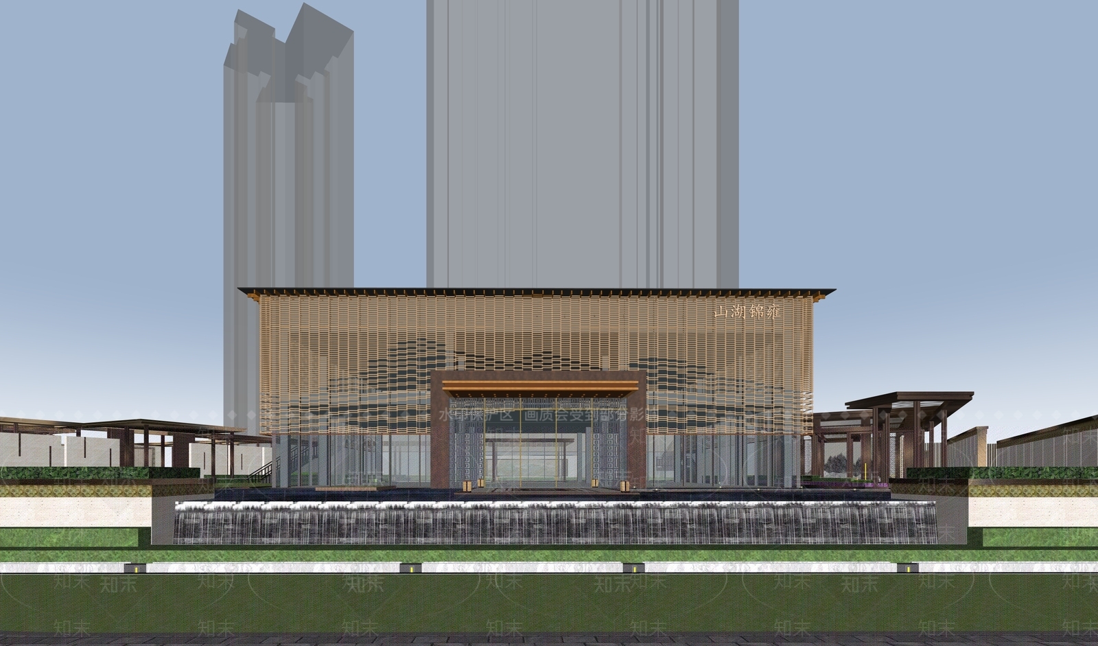 现代新中式小公建SU模型下载【ID:1196788945】