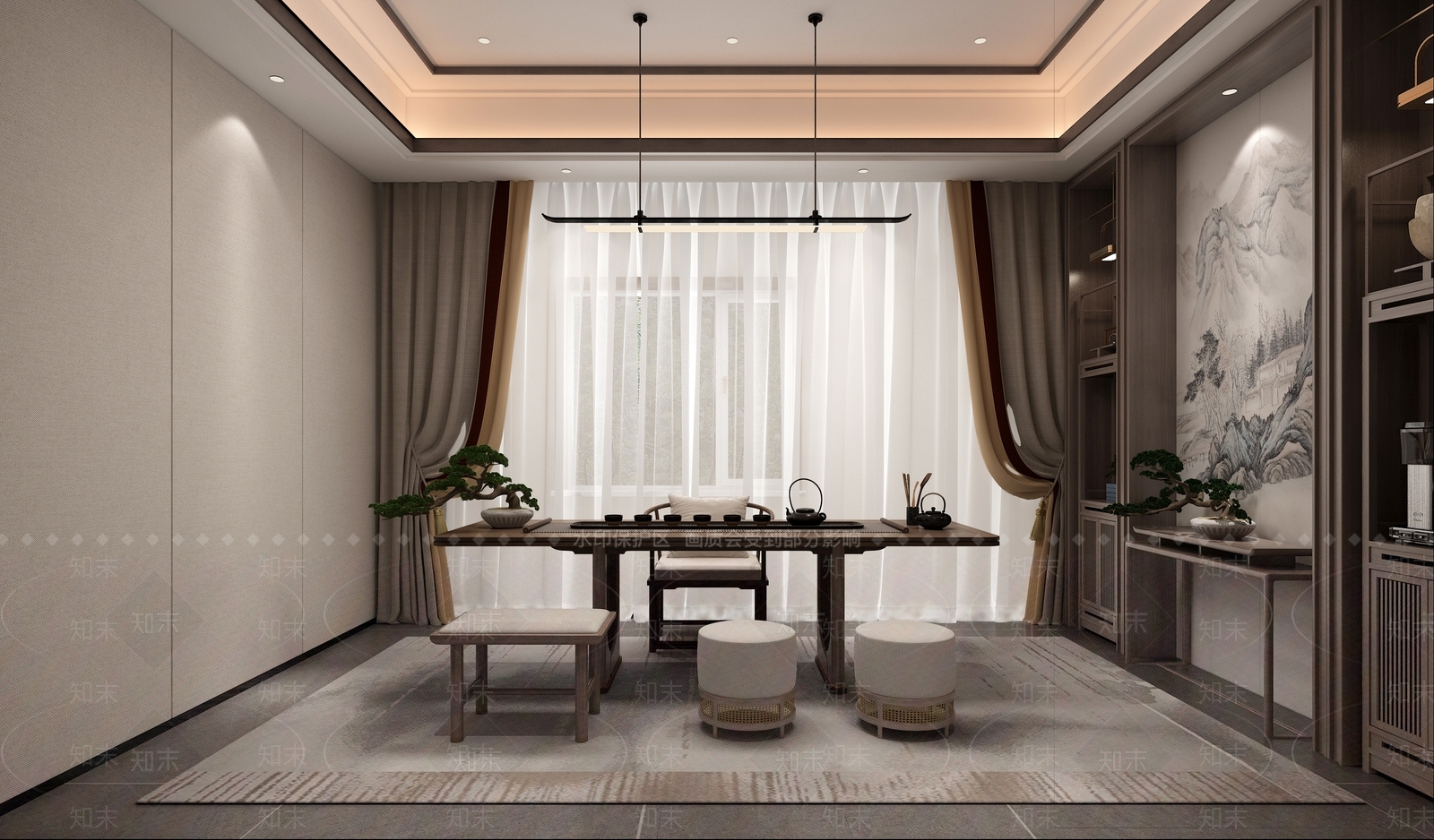 新中式中式棋牌室3D模型下载【ID:1196789441】