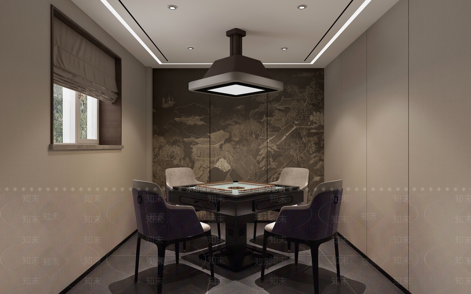 新中式中式棋牌室3D模型下载【ID:1196789441】