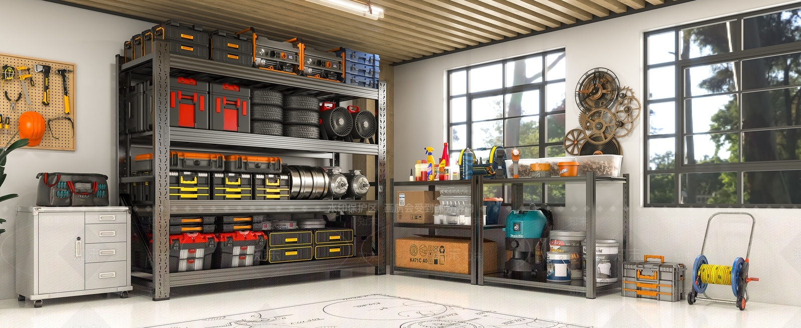 现代工业置物架3D模型下载【ID:1196816037】