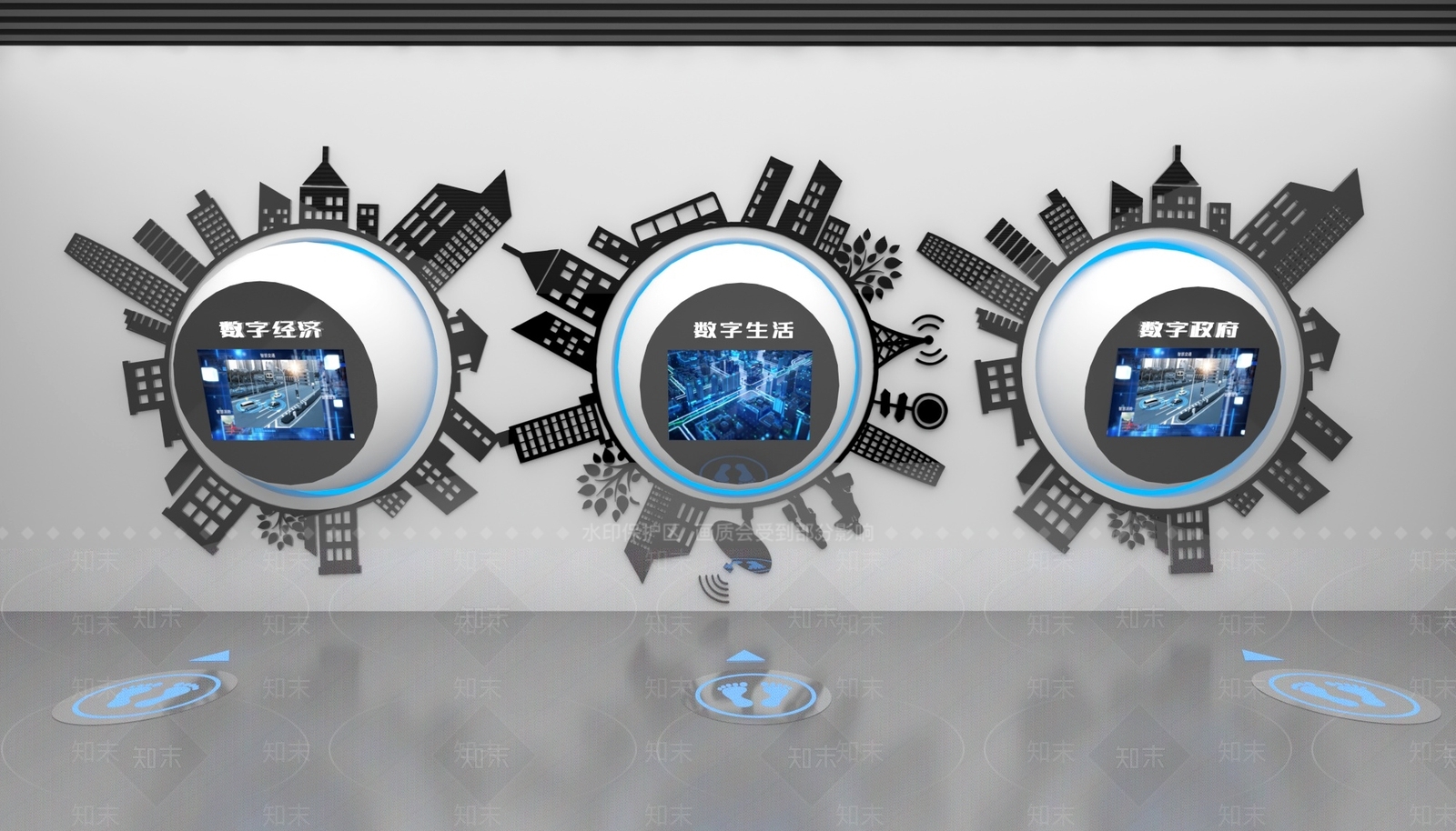 现代科技展厅SU模型下载【ID:1196792977】