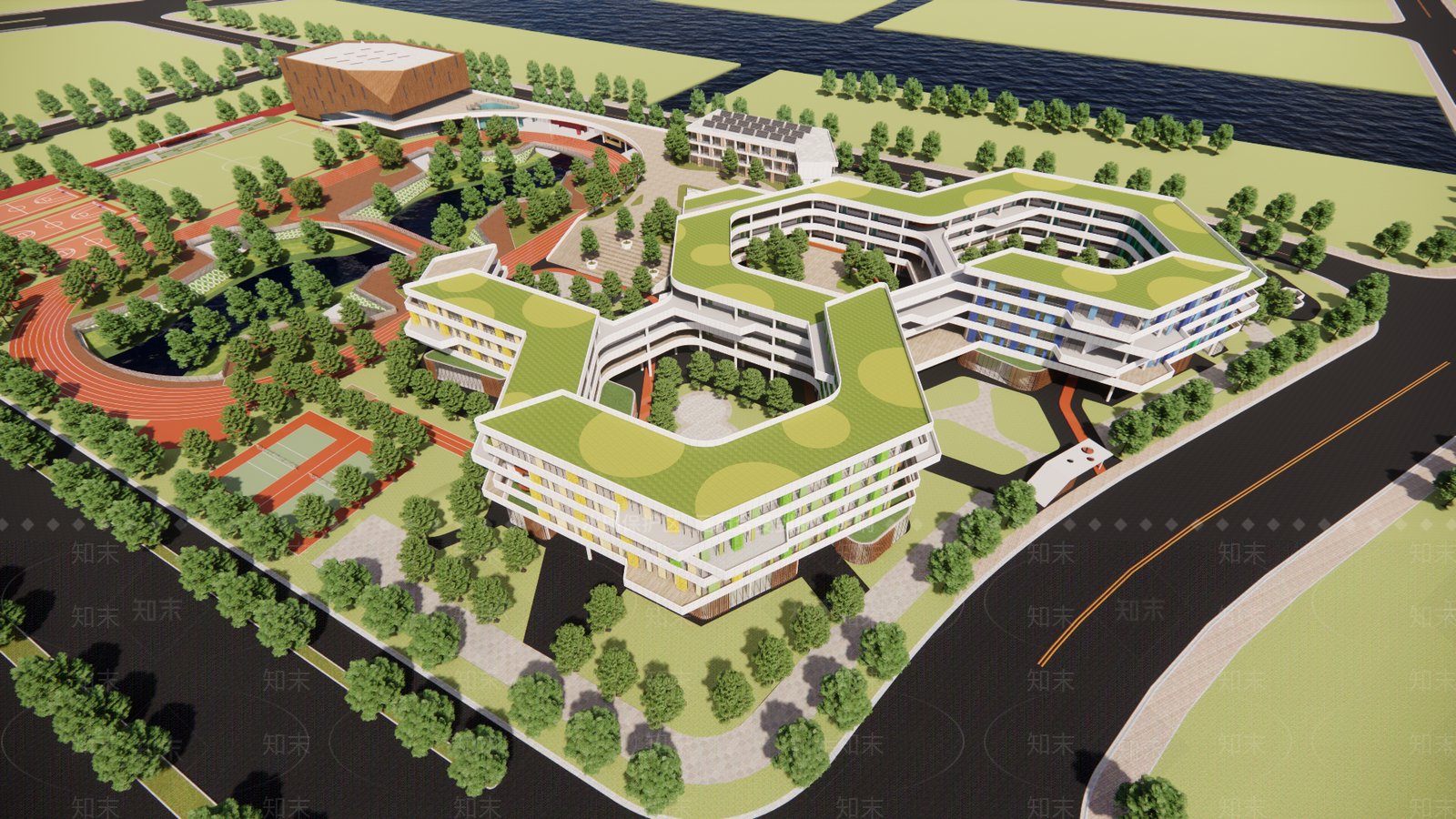 现代学校建筑SU模型下载【ID:1197766470】