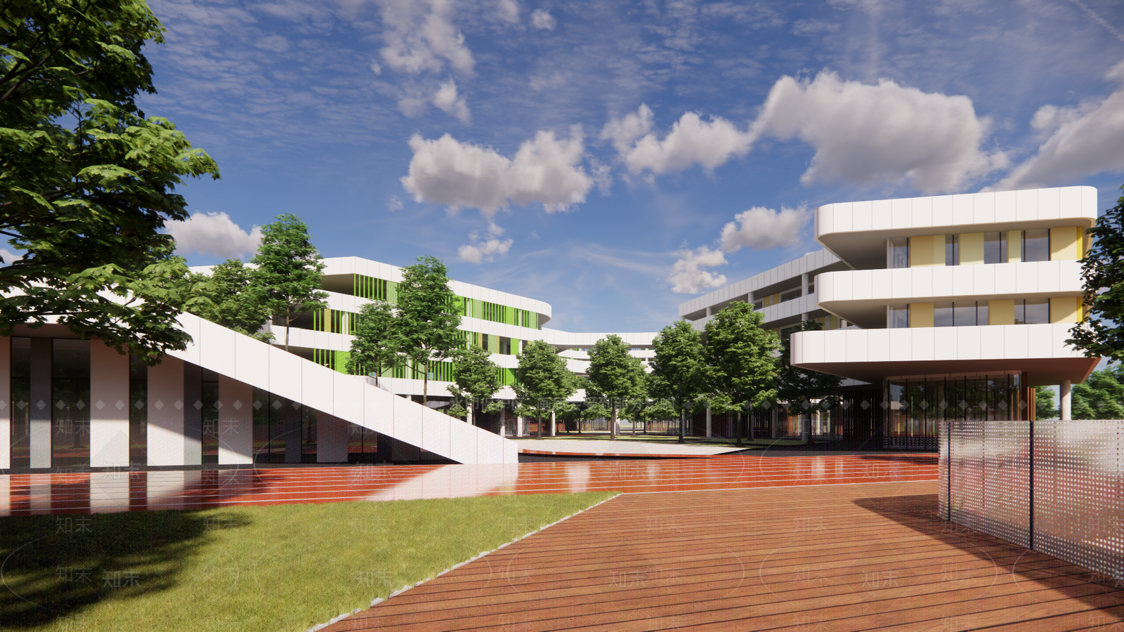 现代学校建筑SU模型下载【ID:1197766470】