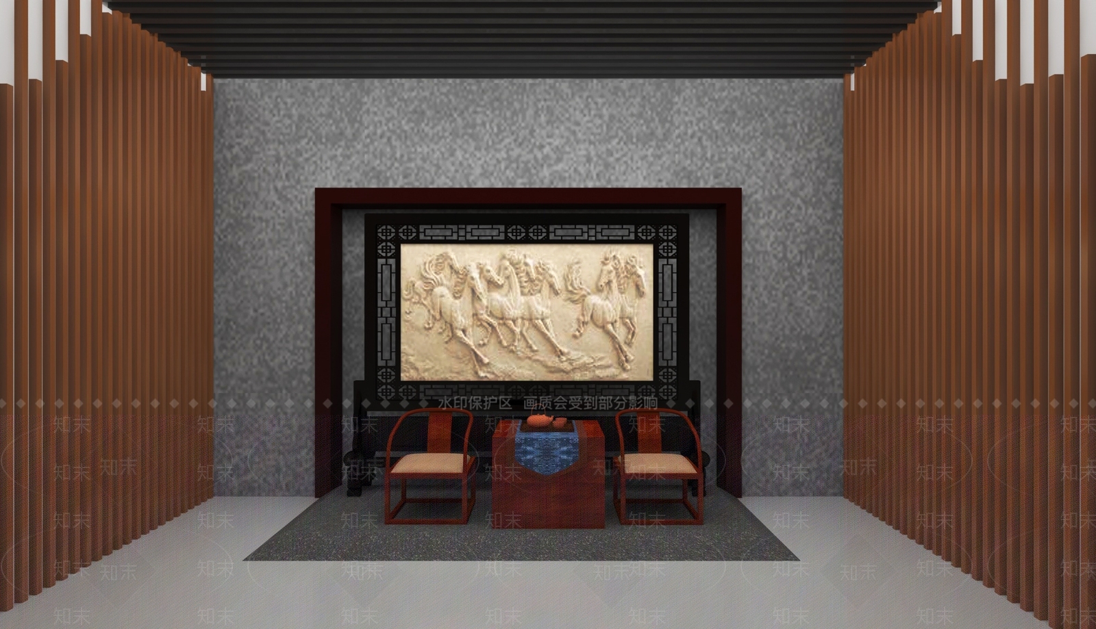 新中式屏风SU模型下载【ID:1196795461】