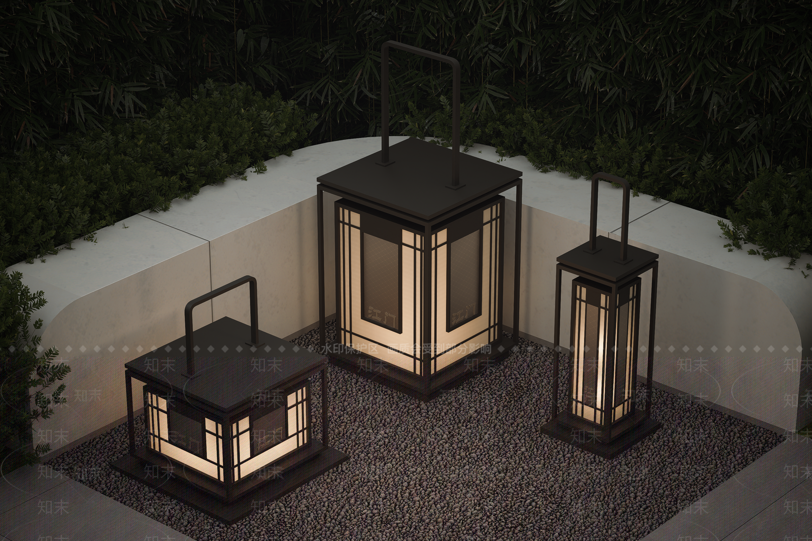 现代景观灯SU模型下载【ID:1196797382】