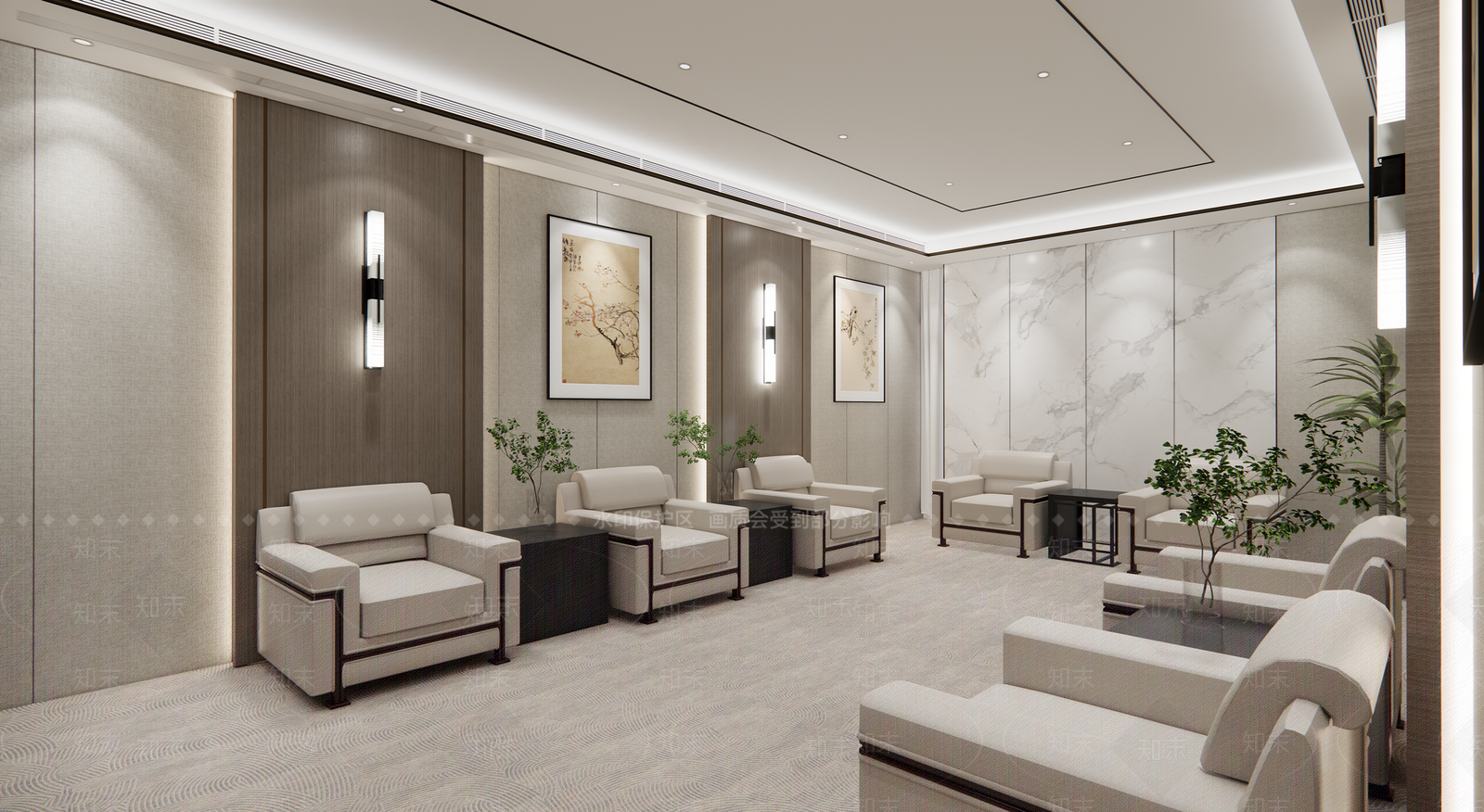 新中式报告厅SU模型下载【ID:1196797817】