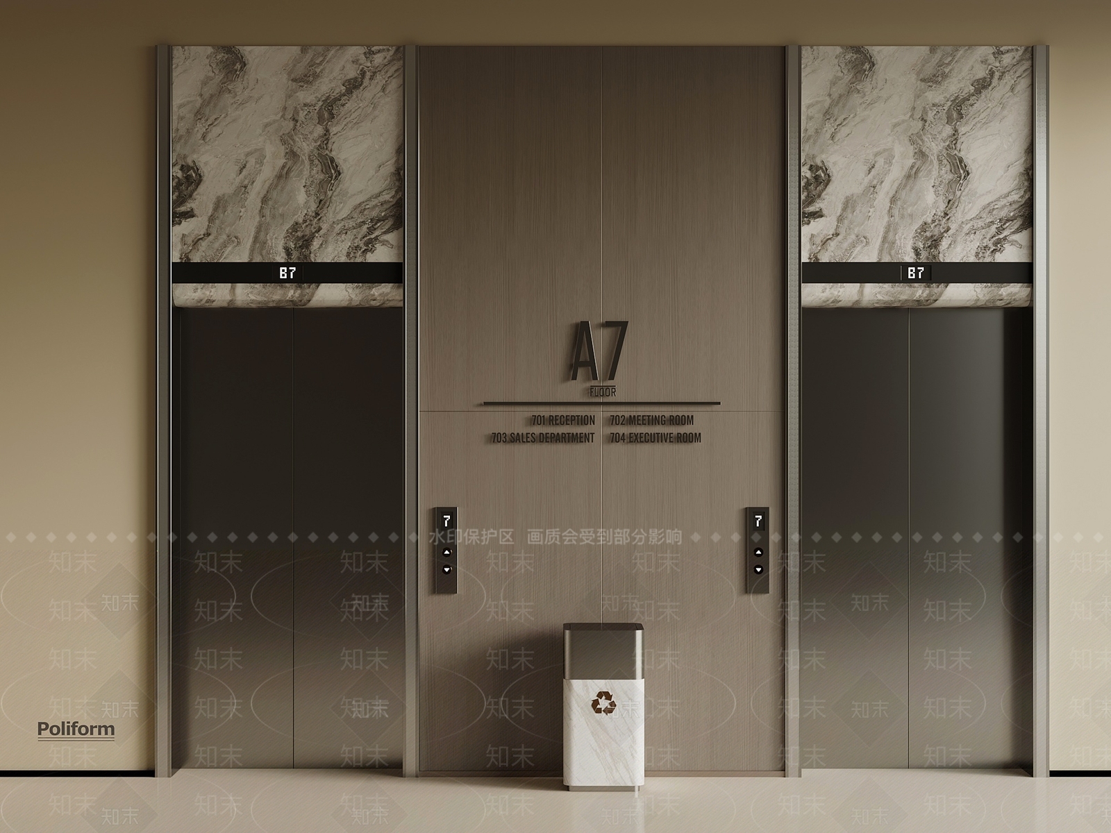 现代电梯3D模型下载【ID:1196800304】