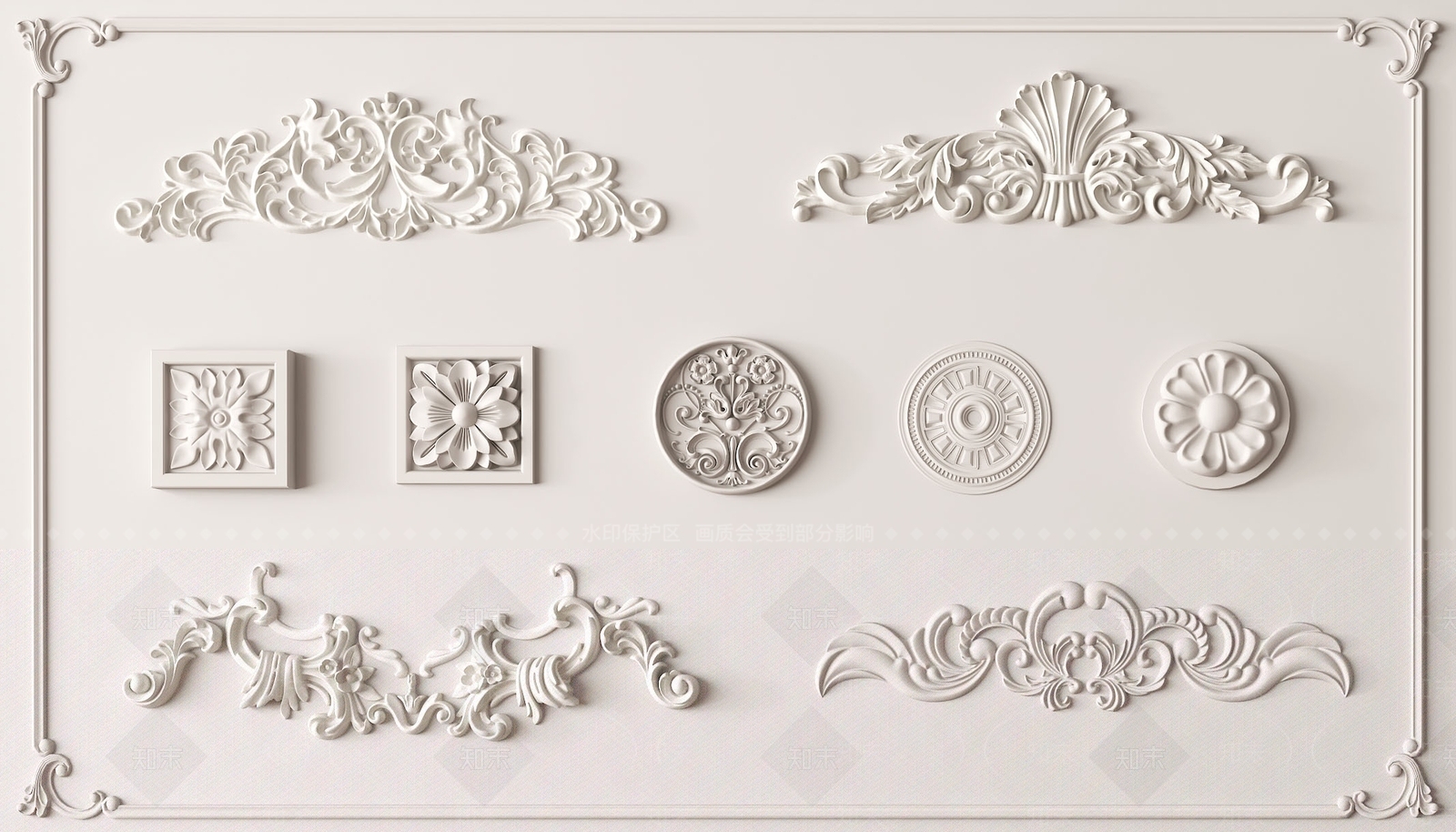 欧式雕花SU模型下载【ID:1196801246】