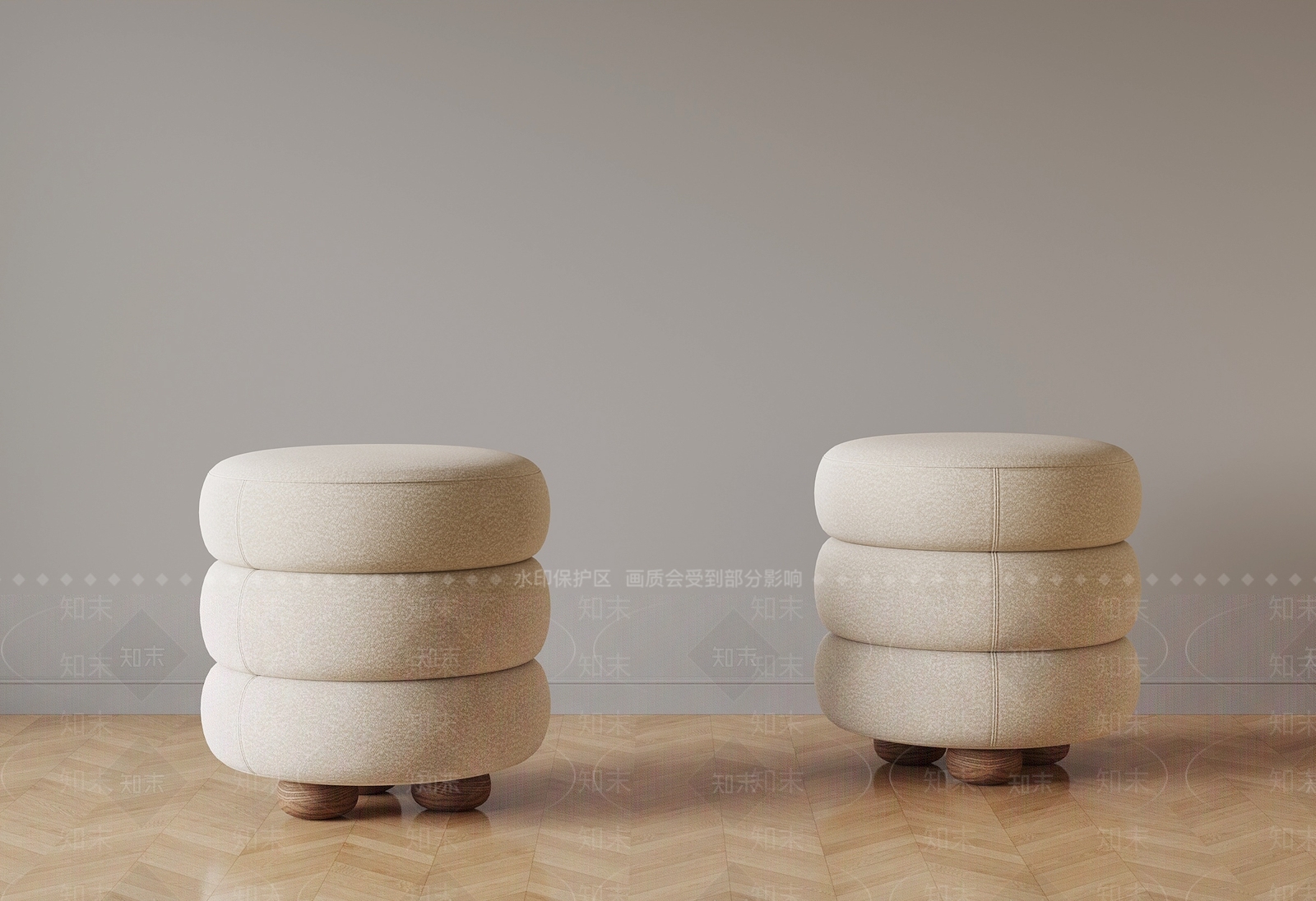 法式奶油其他凳子SU模型下载【ID:1196801699】