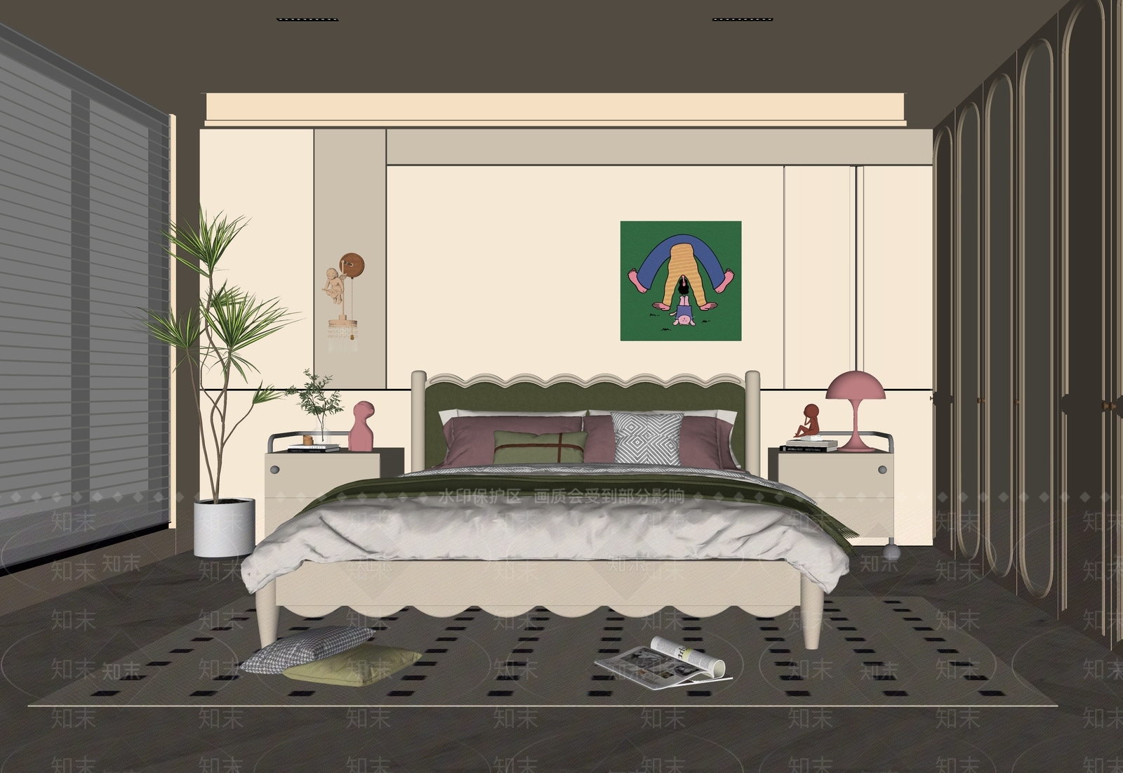 现代女孩房SU模型下载【ID:1196802111】