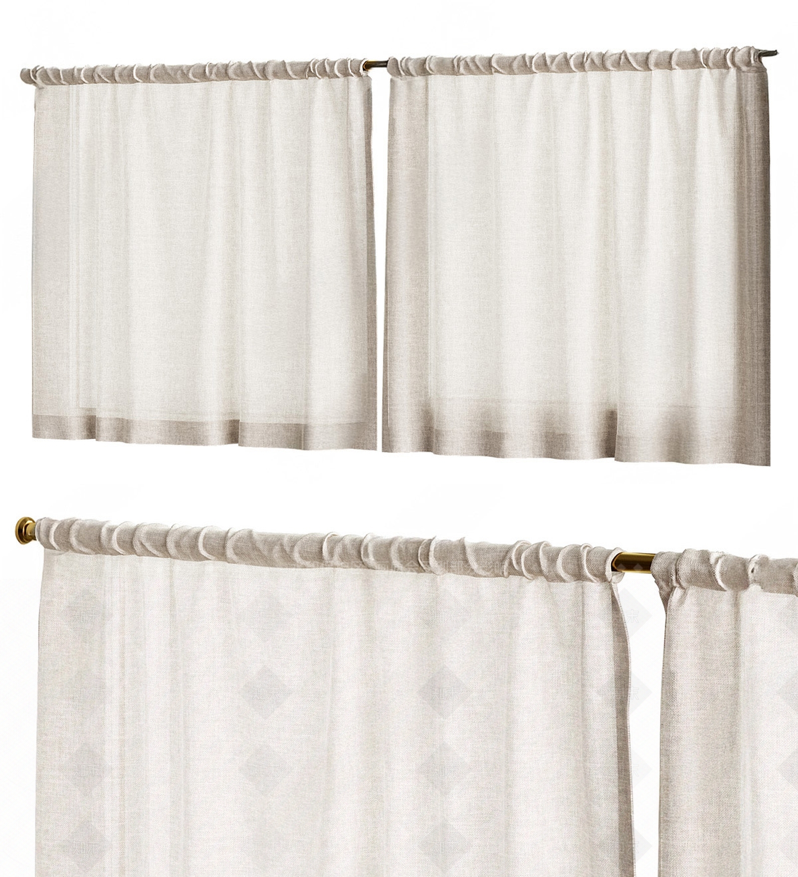 新中式现代窗帘SU模型下载【ID:1196802569】