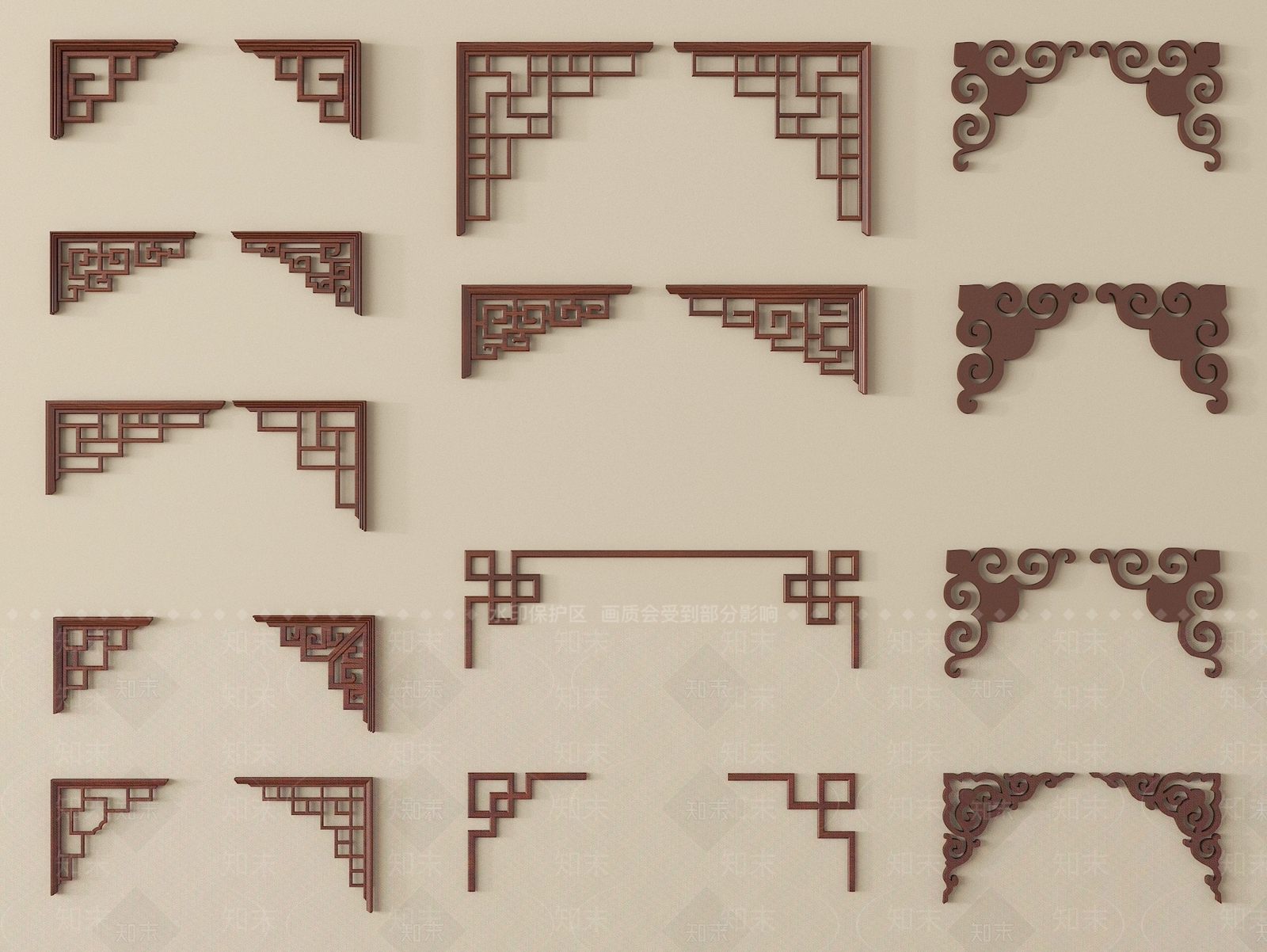 中式雕花3D模型下载【ID:1196803883】