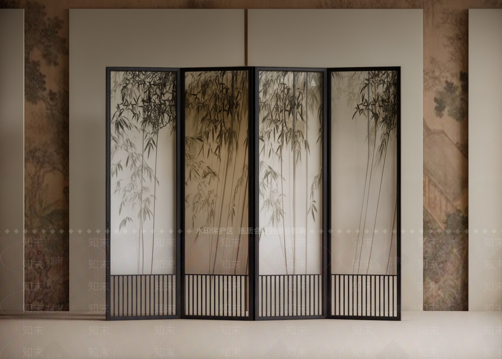 新中式中式屏风SU模型下载【ID:1196804200】