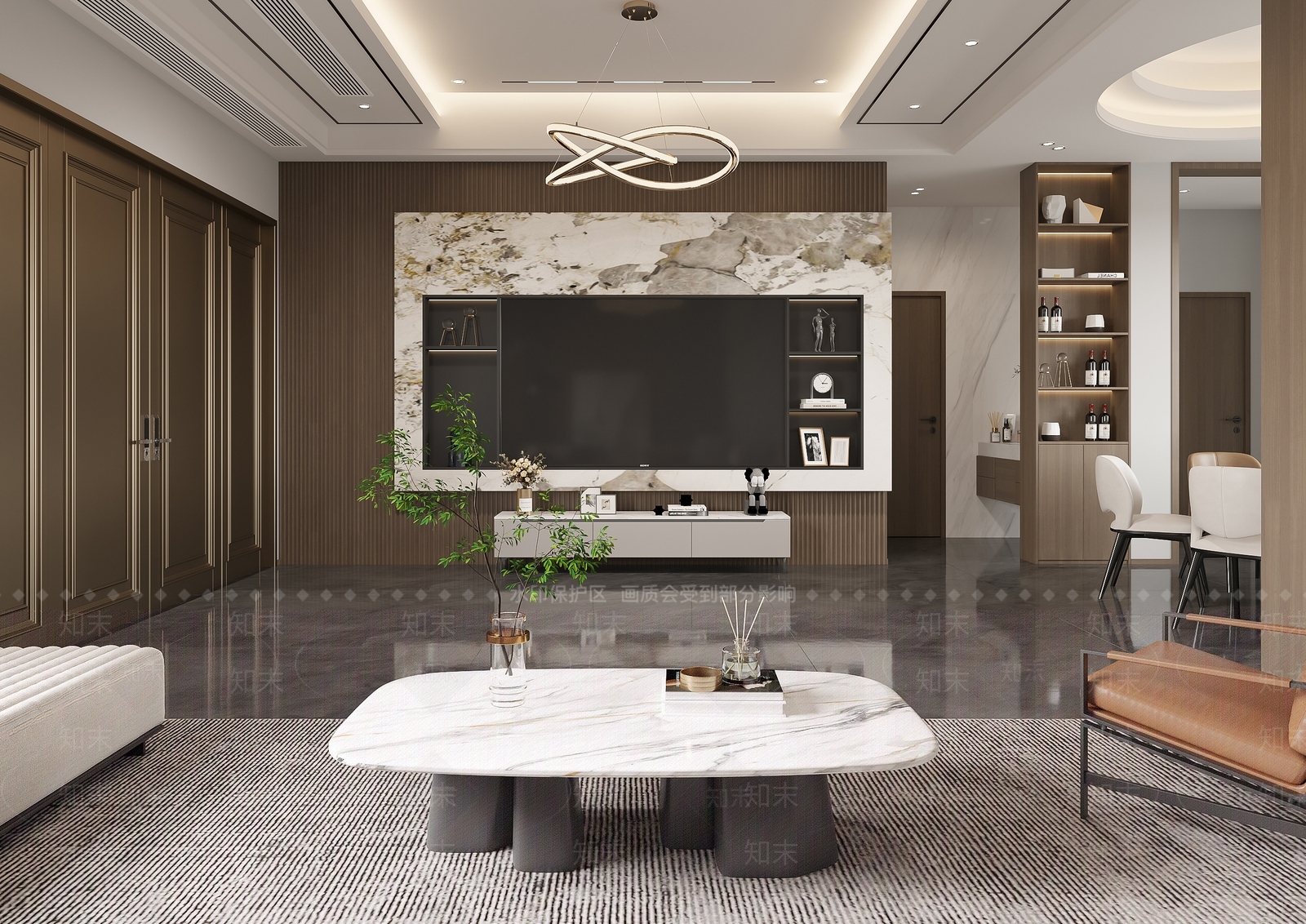 意式轻奢客餐厅3D模型下载【ID:1196805697】