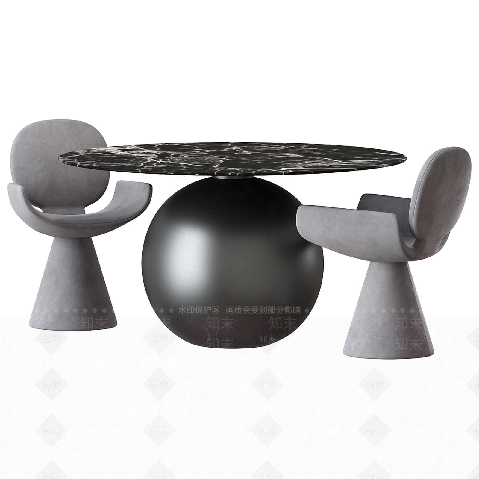 现代意式餐桌椅3D模型下载【ID:1196806293】