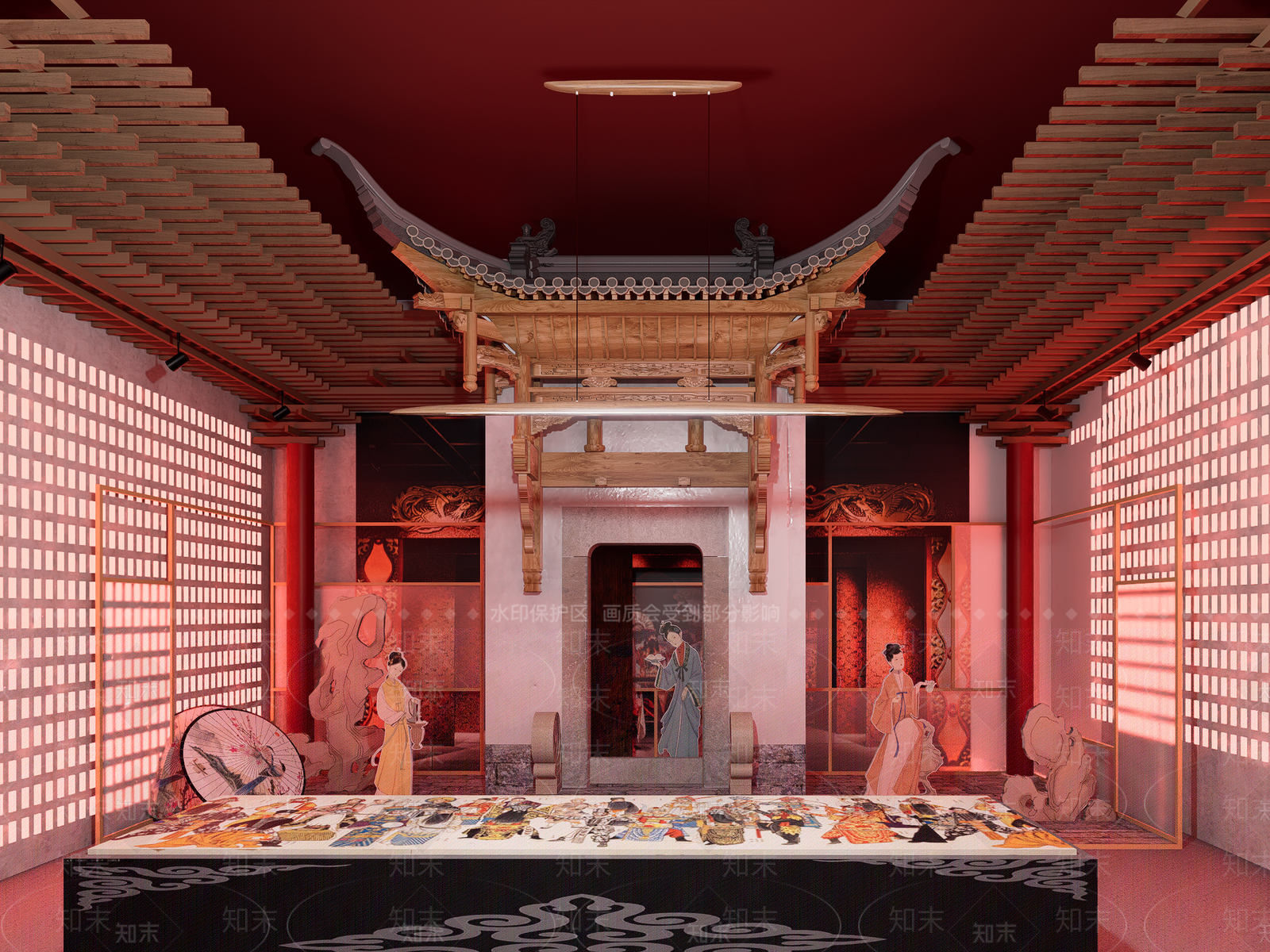 现代非遗展厅SU模型下载【ID:1222132466】