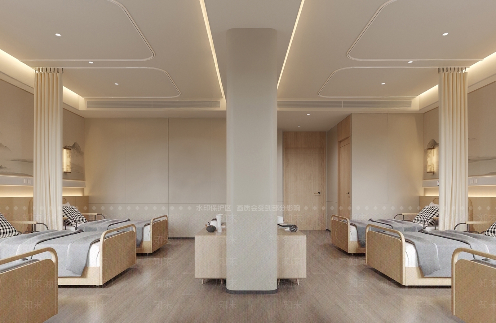 新中式医院SU模型下载【ID:1196808663】