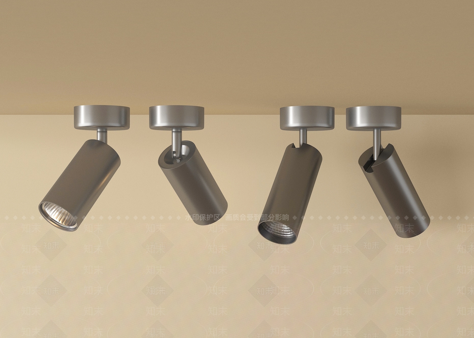 现代筒灯射灯SU模型下载【ID:1196811409】