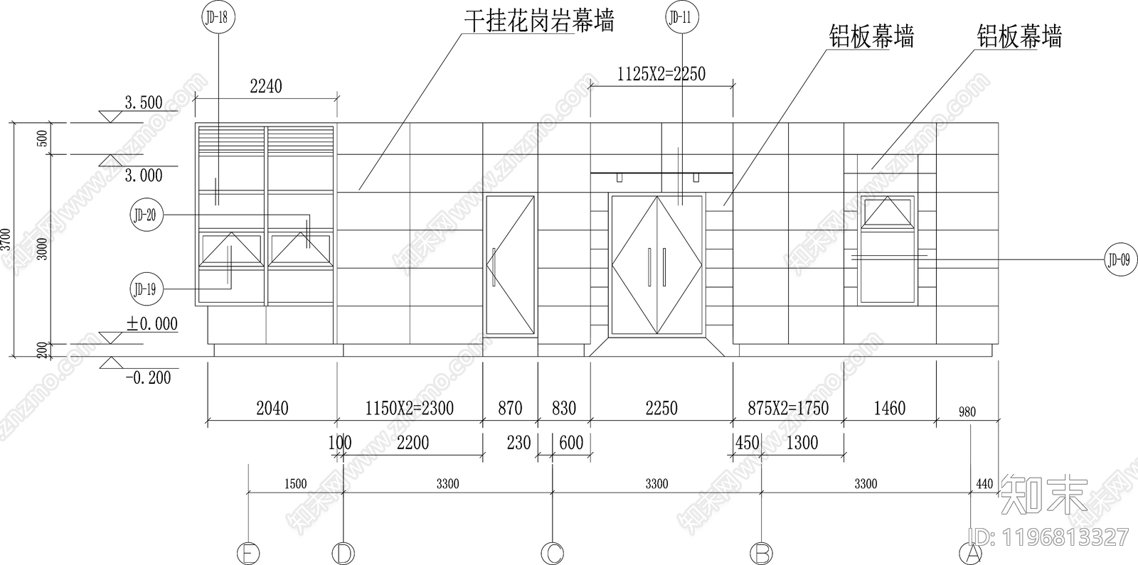 幕墙结构节点cad施工图下载【ID:1196813327】