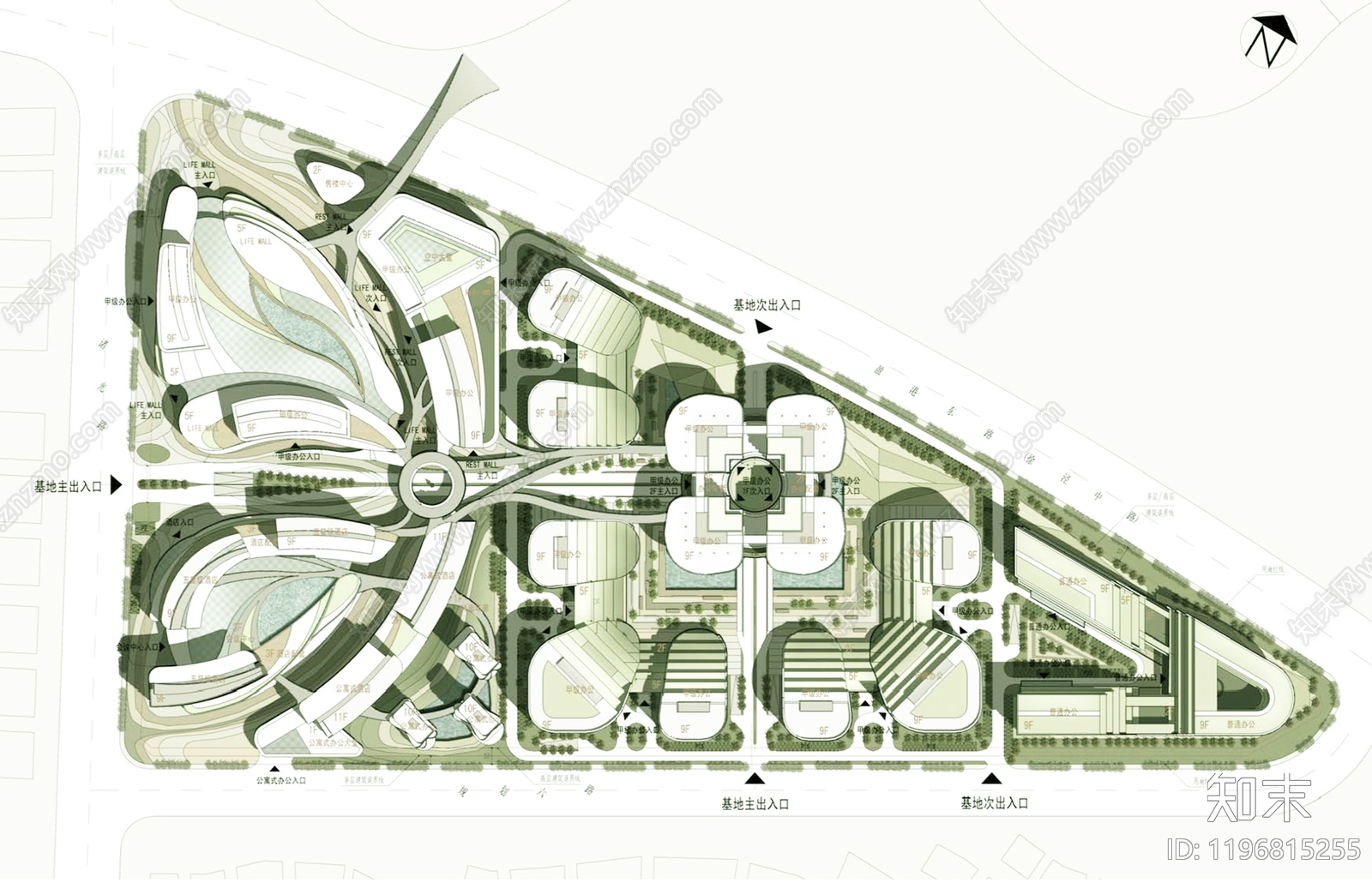 现代产业园建筑施工图下载【ID:1196815255】