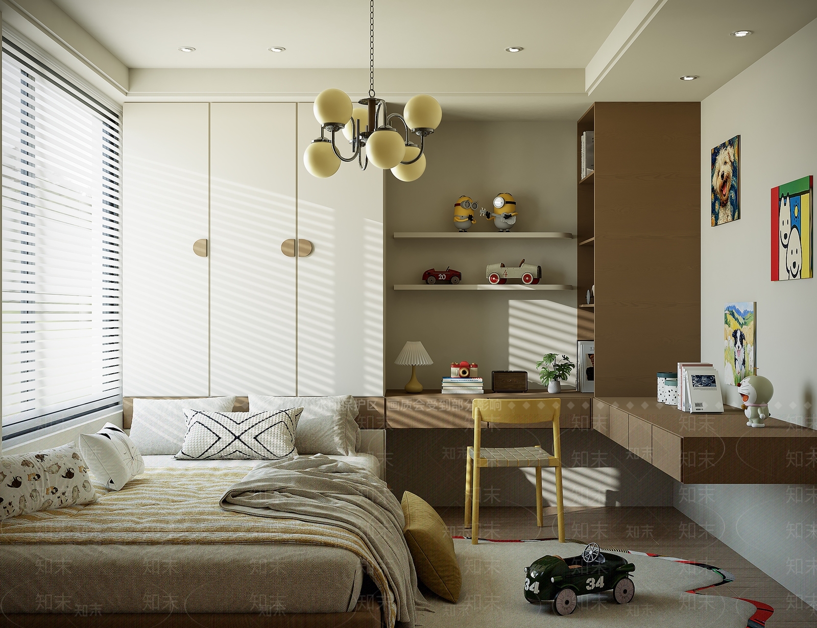 现代榻榻米卧室3D模型下载【ID:1196816210】