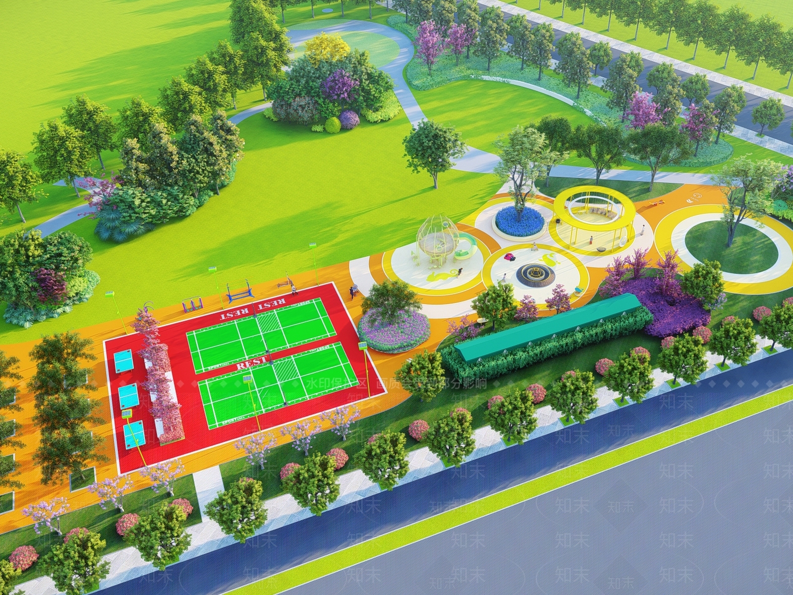 现代儿童游乐区SU模型下载【ID:1196829859】