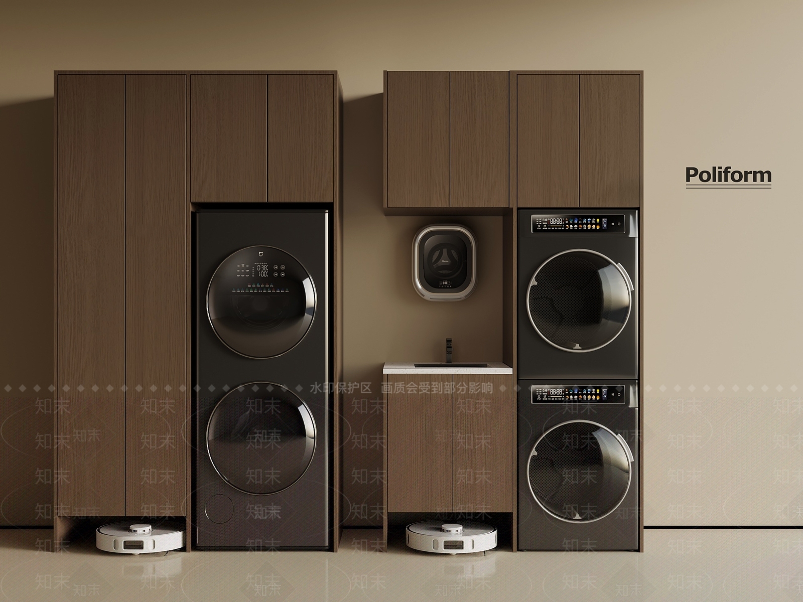 现代意式洗衣机柜3D模型下载【ID:1196830559】