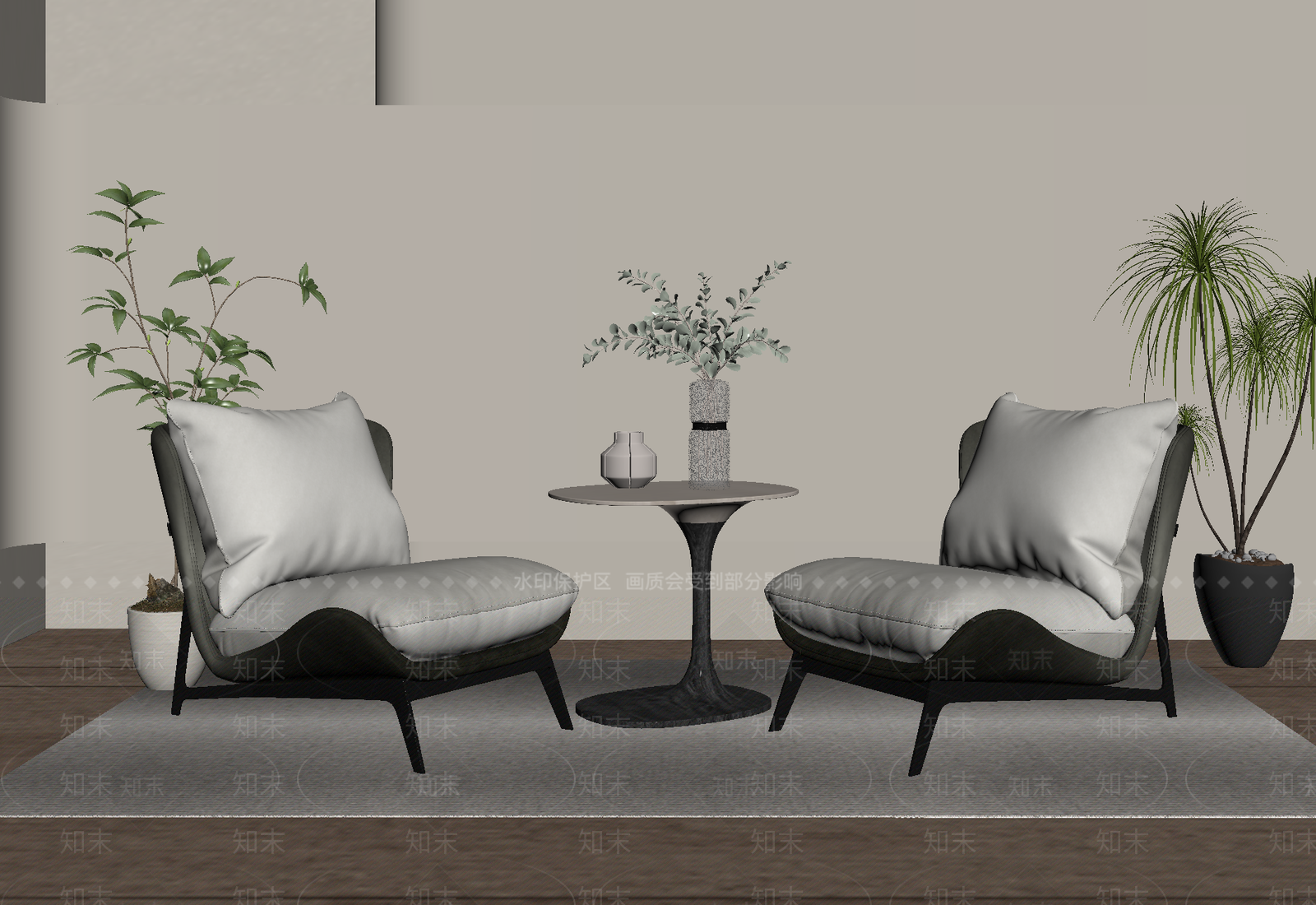 中古侘寂休闲椅SU模型下载【ID:1196836159】