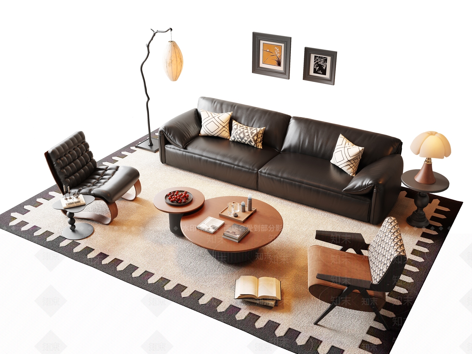 法式中古沙发组合SU模型下载【ID:1196838976】